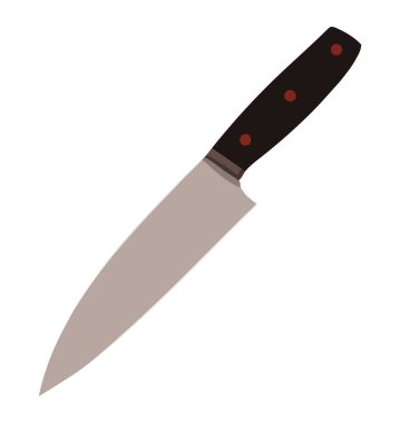 Sharp steel knife vector over white clipart