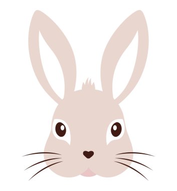 Beyaz yerine sevimli tavşan yüzü.