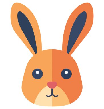 Beyaz yerine sevimli tavşan surat tasarımı.