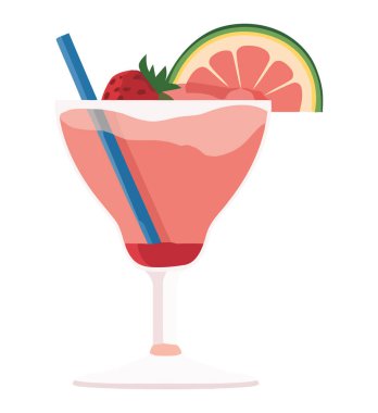 Beyaz üzerine taze yaz kokteyli.