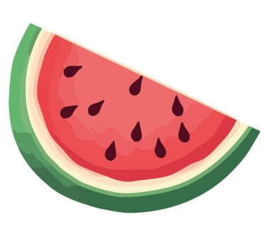 Karpuz dilimi beyaz üzerine vektör tasarımı