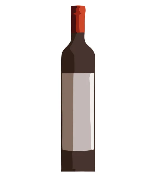Vino Botella Ilustración Vector Sobre Blanco — Archivo Imágenes Vectoriales