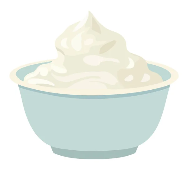 Yogurt Tazón Sobre Blanco — Vector de stock