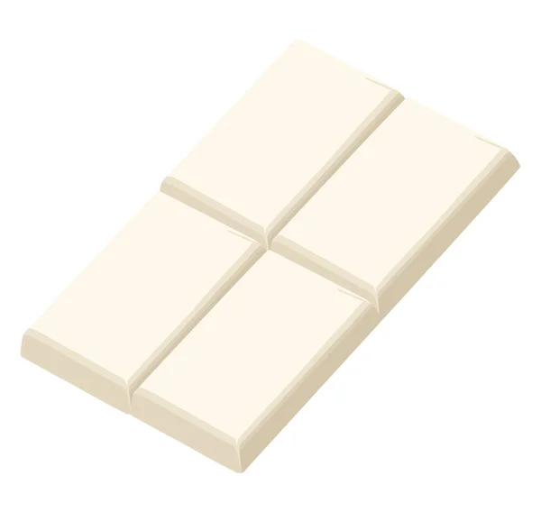 Barre Chocolat Blanc Sur Blanc — Image vectorielle