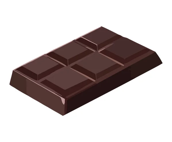 Dark Chocolate Slice Illustration White — Stock Vector