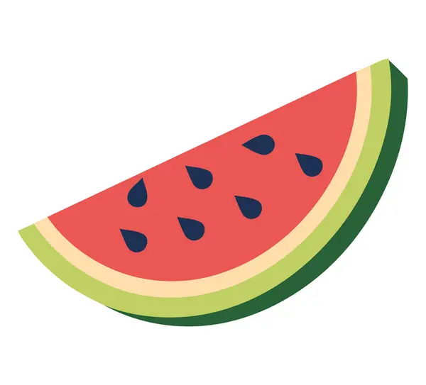 Wassermelone Scheibe Design Über Weiß — Stockvektor