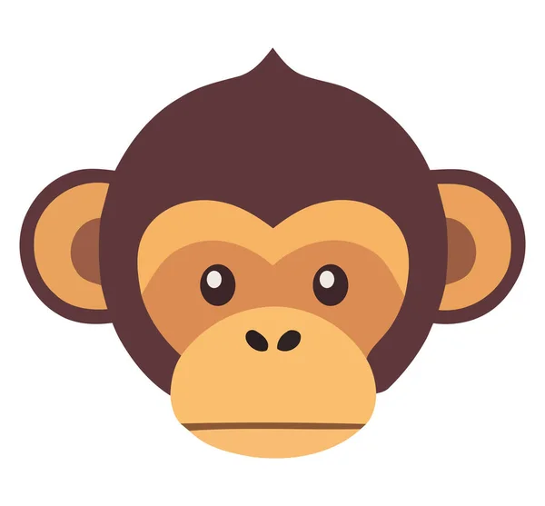 Cute Monkey Face White — Stock Vector