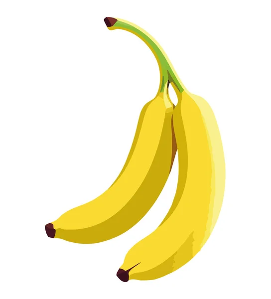 Bananas Amarelas Maduras Sobre Branco —  Vetores de Stock