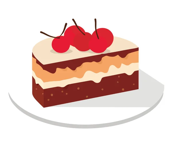 Gâteau Fromage Aux Baies Douces Sur Blanc — Image vectorielle