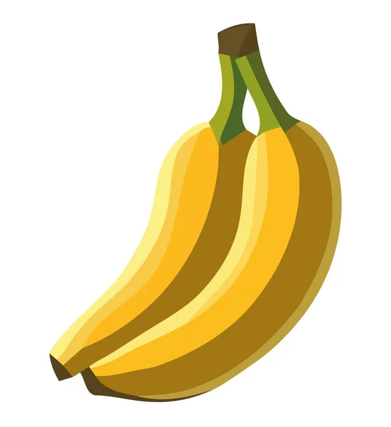 Dwa Banany Ilustracji Nad Białym — Wektor stockowy