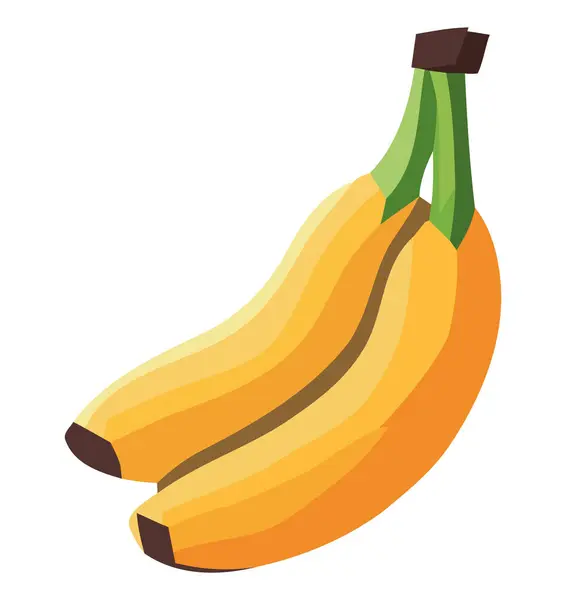 Свіжі Органічні Банани Вектор Над Білим — стоковий вектор
