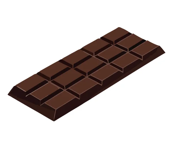 Sötét Csokoládé Szelet Design Fehér Felett — Stock Vector