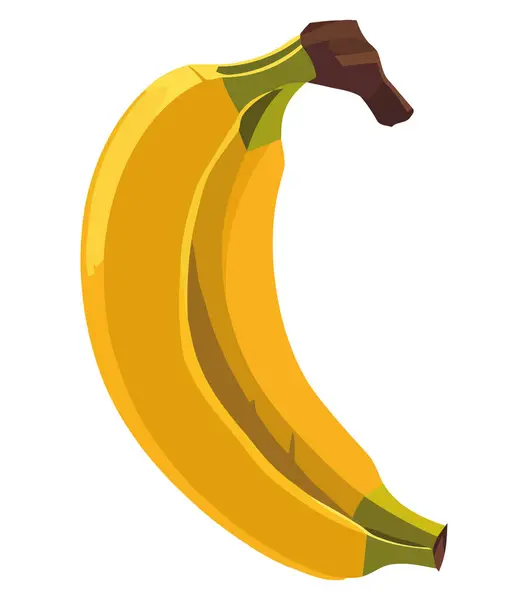 Спелый Банан Белом — стоковый вектор
