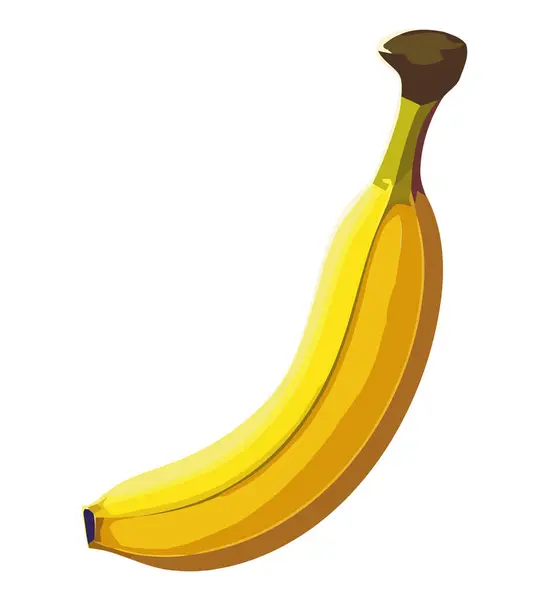 Čerstvý Žlutý Banán Bílém — Stockový vektor