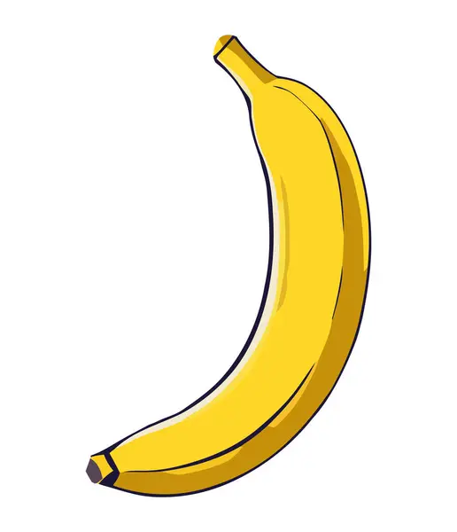 Reife Banane Illustration Über Weiß — Stockvektor