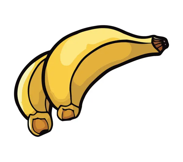 白香蕉上的成熟香蕉设计 — 图库矢量图片