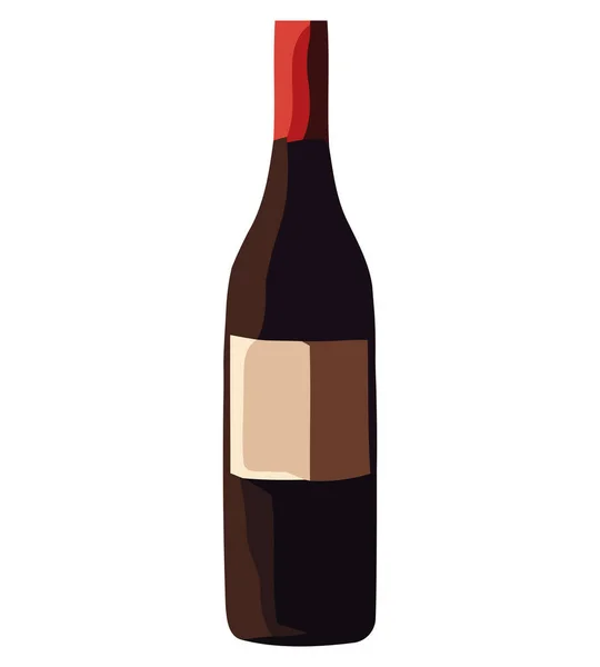 Wine Bottle Illustration Design White — Stock Vector