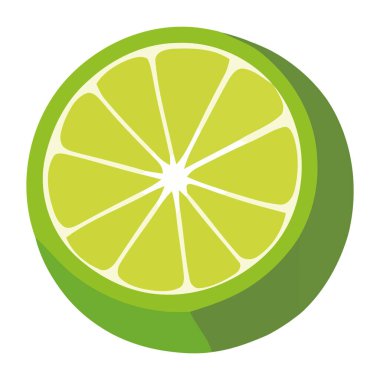 Beyaz üzerine organik limon dilimi.