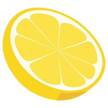 Beyaz üzerine sulu bir dilim organik limon.