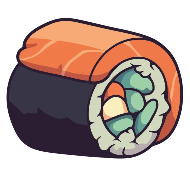 Beyaz üzerine ton balığı yuvarlama tasarımı