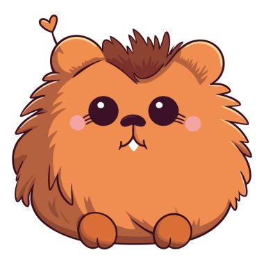 Beyaz üzerine tüylü hayvan tasarımı