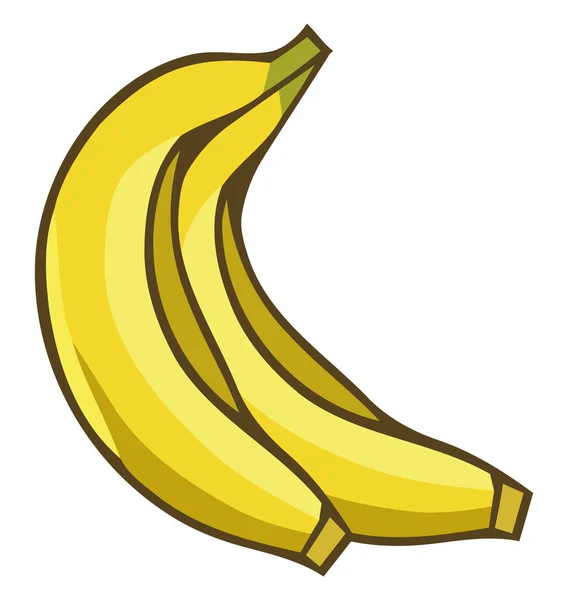 白の上に2つの黄色のバナナ — ストックベクタ
