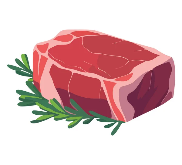 Desenho Vetor Carne Sobre Branco —  Vetores de Stock