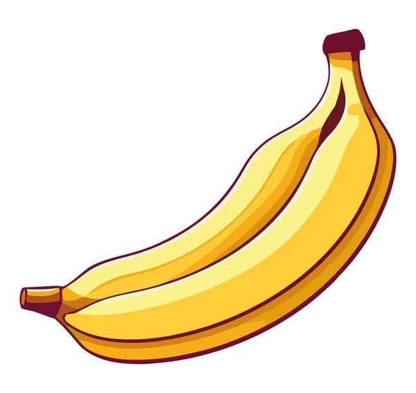 Plátanos Orgánicos Para Dieta Vegetariana Sobre Blanco — Vector de stock