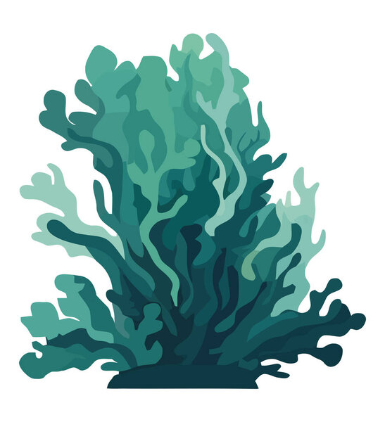 underwater seaweed design over white