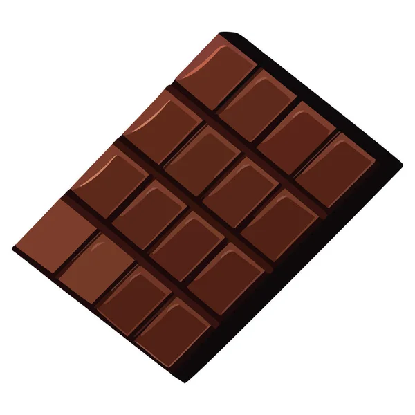 Longa Barra Chocolate Escuro Sobre Branco —  Vetores de Stock