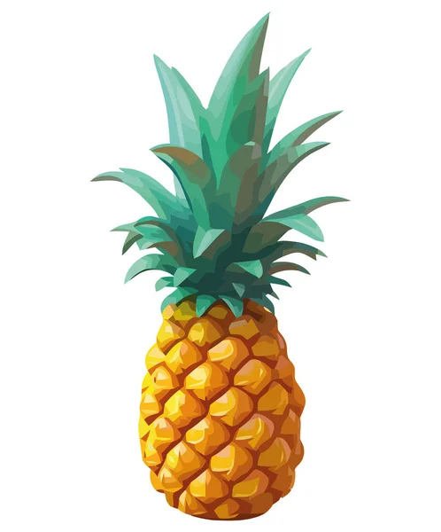 Juicy Pineapple Illustration White — Stock Vector