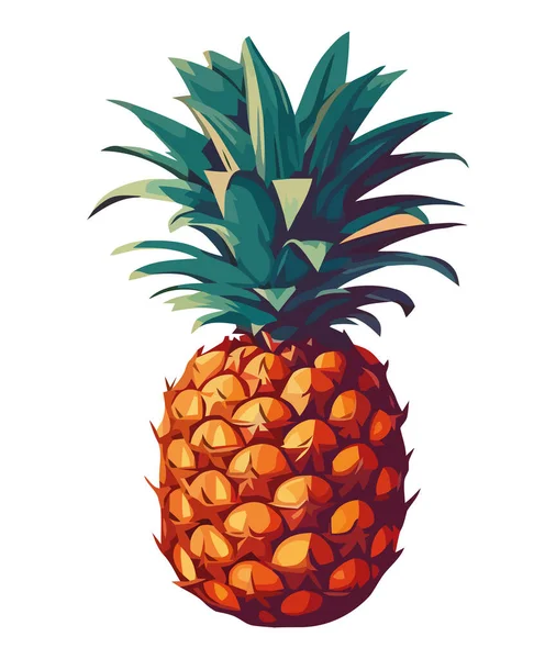 Juicy Pineapple Design White — Stock Vector