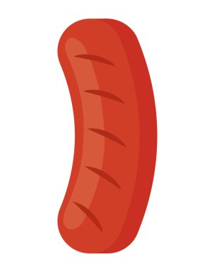 kırmızı sosis tasarımı vektörü izole edildi