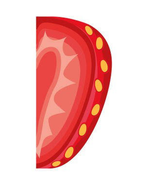 Çilek dilimi çizim vektörü izole edildi