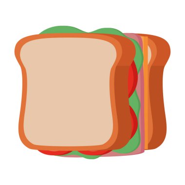 jambon sandviç tasarımı vektörü izole