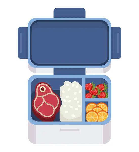 Lunch Box Illustration Vector Isolated — Stock Vector