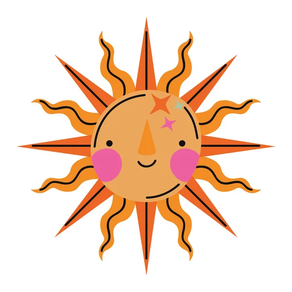 Вектор Езотеричного Дизайну Сонця Ізольовано — стоковий вектор