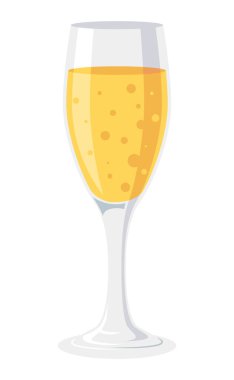 Şampanya cam illüstrasyon vektörü izole