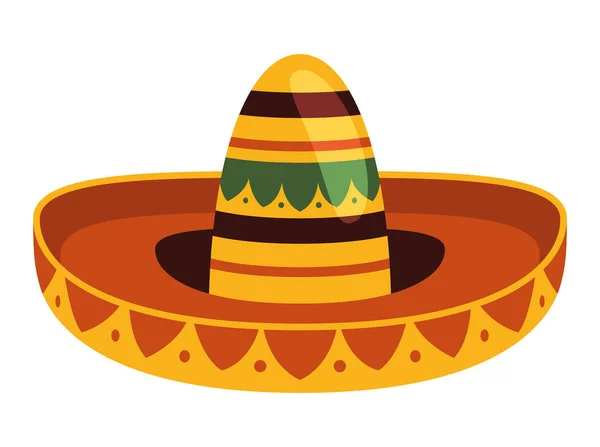 Mexikanischer Sombrero Illustrationsvektor Isoliert — Stockvektor