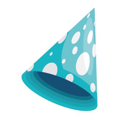 Parti illüstrasyon vektörünün benekli şapkası izole edildi