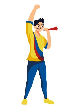 Futbol Kolombiyalı taraftar vektörü izole edildi