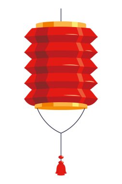 Çin kırmızı feneri tasarım vektörü izole edildi