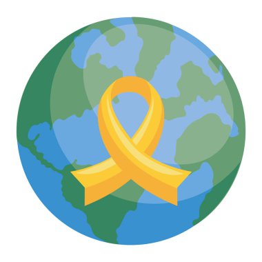 Çocukluk kanseri günü dünya illüstrasyon tasarımı