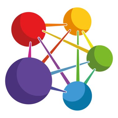 çeşitli sosyal medya merkezsizleştirilmiş illüstrasyon vektörü