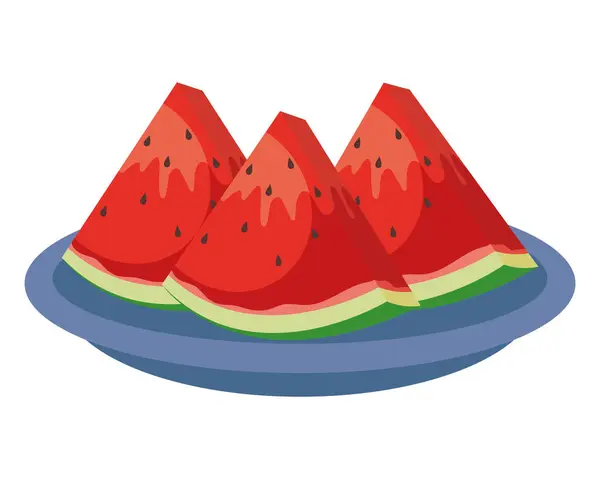 Suhoor Watermeloen Fruit Illustratie Vector Stockillustratie
