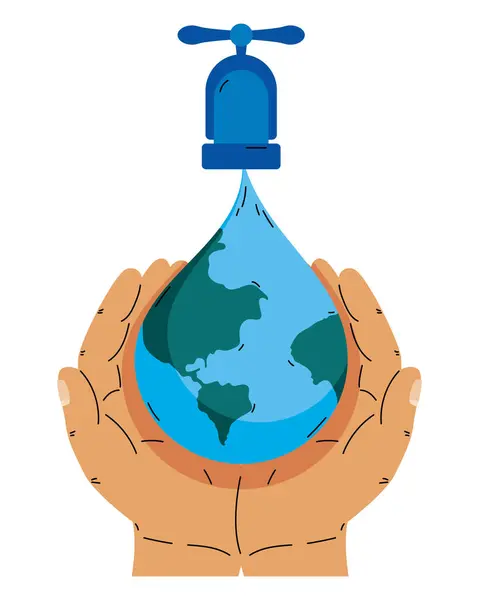 Vetor Ilustração Proteção Dia Água Vetores De Bancos De Imagens