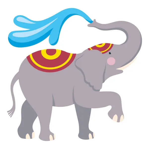 Thingyan Festival Elephant Illustration Design Stok Vektor Bebas Royalti