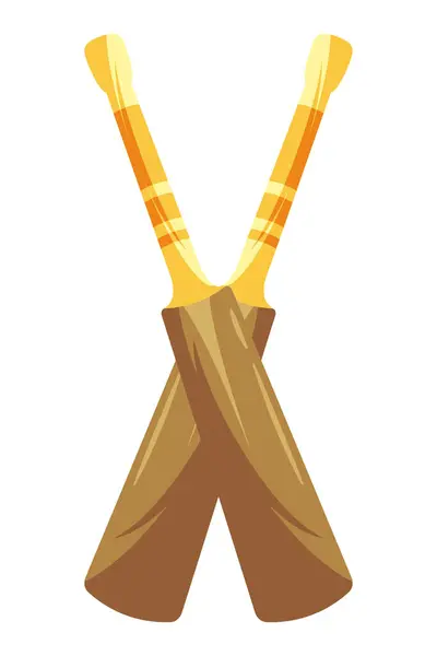 Cricket Bat Equipment Illustration Design Stok Vektor