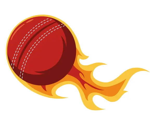 Desain Ilustrasi Bola Api Kriket Stok Ilustrasi 