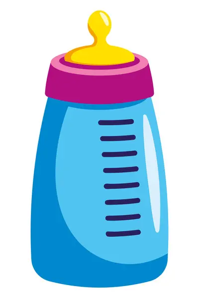 Baby Shower Blue Bottle Isolated Design Stock Vector